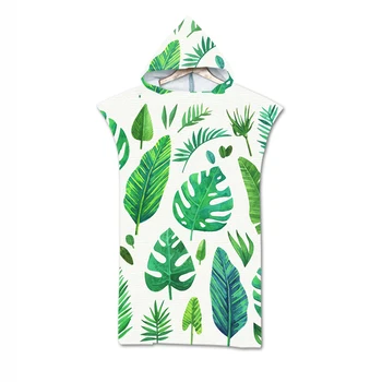 Полотенце New leaves geometry для взрослых, халат из микрофибры, банное полотенце с капюшоном, одежда для плавания, серфинга, пляжная одежда