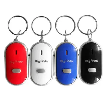 Светодиодный свисток для поиска ключей, мигающий звуковой сигнал, сигнализация управления звуком, защита от потери, локатор для поиска ключей, трекер с брелоком для ключей