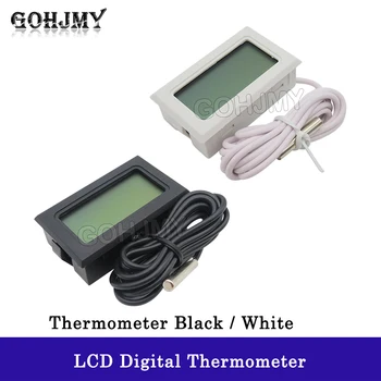 ЖК-цифровой термометр Автомобильный Термометр с водонепроницаемым датчиком -50 ~ 110 ℃ Черный /белый