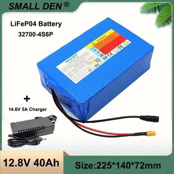 Lifepo4 12,8 V 40Ah Аккумуляторная Батарея 4S Встроенный 30A Баланс того Же порта BMS Источник Питания Солнечной энергии 12V + Зарядное устройство 14,6 V 5A