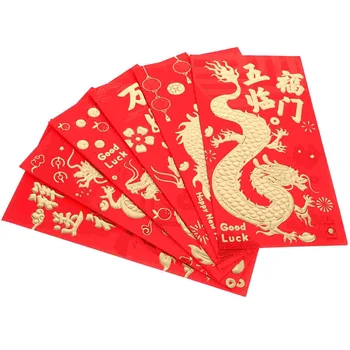 Новогодние Красные Конверты, Счастливые Деньги, Благословляющие Красные Карманы, Новогодние Китайские Весенние Новогодние Украшения Для Свадебной Церемонии