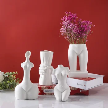 Ваза для боди-арта Nordic art Ceramic vase hogar decoraciones home Подходит для дома, спальни, письменного стола, книжного шкафа и других сценариев