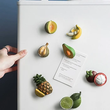 Новые Креативные 3D Фруктовые Наклейки На Холодильник Трехмерного Дизайна Магнитная Доска Для Сообщений Бумага Для Заметок Украшение Домашней Кухни