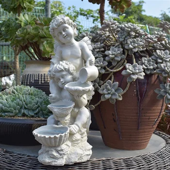 Садовая Смола Белый Ангел Открытый Домашний Декор Скульптура Украшение Комнаты Статуя Европейская Статуэтка
