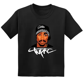 Фестиваль хип-Хопа Rapper 2pac Kids Мужская Модная Детская футболка Tupac Thug Life Одежда Для девочек И Мальчиков Женская Летняя Черная Футболка
