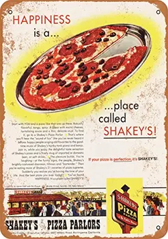 Металлическая Вывеска - 1966 Shakey's Pizza - Винтажный Декор стен для Кафе-бара, Паба, Домашнего Украшения Пива, Поделок