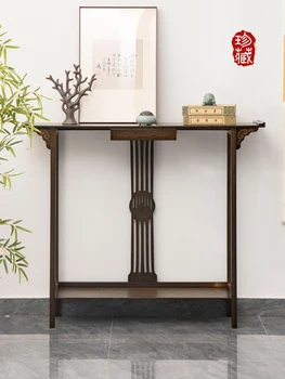 Новый китайский стиль длинный узкий стол Консольные столы из массива дерева Дзен современный консольный стол