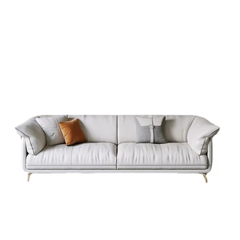 YY Комбинация мебели для гостиной Небольшой квартиры, Итальянский Минималистичный Кожаный диван