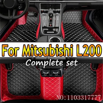 Изготовленные на заказ Кожаные автомобильные коврики для Mitsubishi L200 Triton 2016 2017 2018 2019 2020 2021 Ковры Коврики Подушечки для ног Аксессуары