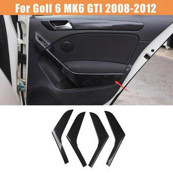 Накладка на накладку подлокотника внутренней двери автомобиля из углеродного волокна для аксессуаров Golf 6 MK6 -2008-2012