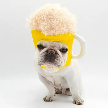 Креативная шляпа для собак из полиэстера без запаха, моделирующая пиво, зоотовары для повседневной носки