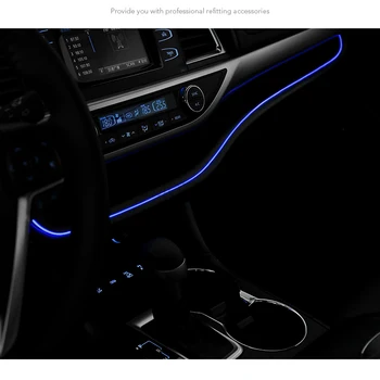 Для Toyota Highlander 2015 2016 2017 2018 Ледяной Синий Цвет Светодиодной Приборной панели Автомобиля Центральное Управление Атмосферным Светом