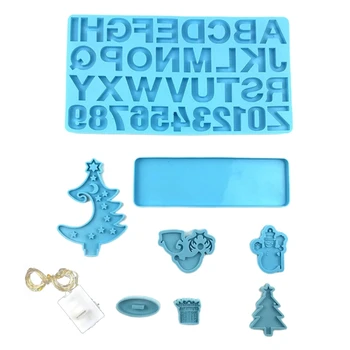 Набор форм для украшения номеров Рождественской елки для литья ювелирных изделий из смолы