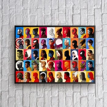 Marvel The Ultimate Super Heroes Мстители Люди Икс Дэдпул Доктор Стрэндж Все Добрые И Злые Персонажи Супергерои Настенный Плакат