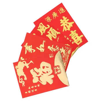 160шт красных конвертов на китайский Новый год, весенний бумажный кармашек для денег Хунбао, красный пакет, весенний фестиваль, мешочки для денег Дракон